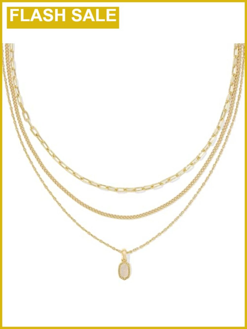 Kendra Scott Elisa Triple Strand Necklace Plated Women Layered 16-20in